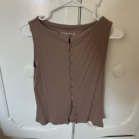 Abercrombie & Fitch Taupe Ribbed Tank Top - Picture 1 of 6